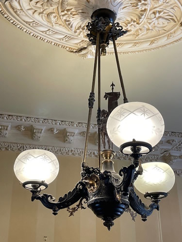 Rod Hung Cornelius and Baker Allegorical Chandelier